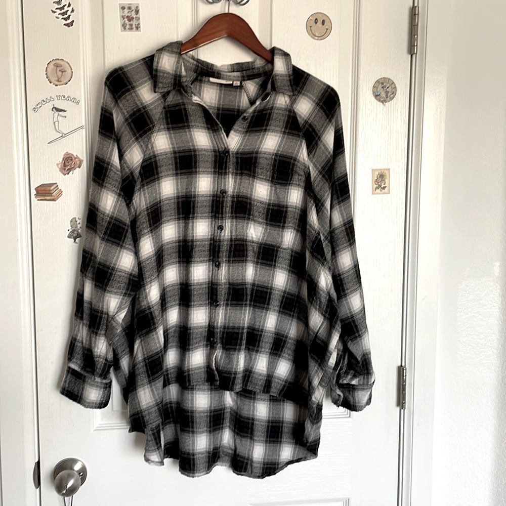 Black and Grey Oversized Flannel